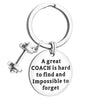 dumbbell charm keychain sport keychains a great coach engraved words birthday gift