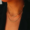e-Manco Stainless Steel Twisted chain Necklace Multilayer 14K Gold  Paper Clip Chain Square Chain Necklace Women Jewelry Choker