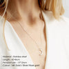 e-Manco Statement Stainless Steel Necklace Women Moon Pendant Necklace dainty Chokers Necklaces for women Graduation Gift