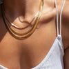 eManco Aesthetic Gold Stainless Steel Necklace Snake Chain Choker Necklace Women Necklaces for women  Jewelry