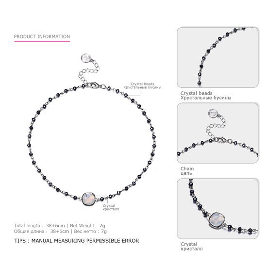 eManco Beads Chain Choker Crystal Pendant Short Necklace Charming Gifts for Women 2 colours Fashion Jewelry Wholesale