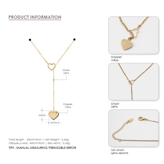 eManco Cute Heart Shape Pendant Choker Necklaces for Women Simple Design Gold-Color Chain Fashion Jewelry Ras Du Cou Femme Gifts