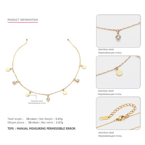 eManco Stainless Steel Jewelry Femme Rose Gold Color Link Chain Necklace With Cute Pendants Simple Brand Design Fashion Jewelry