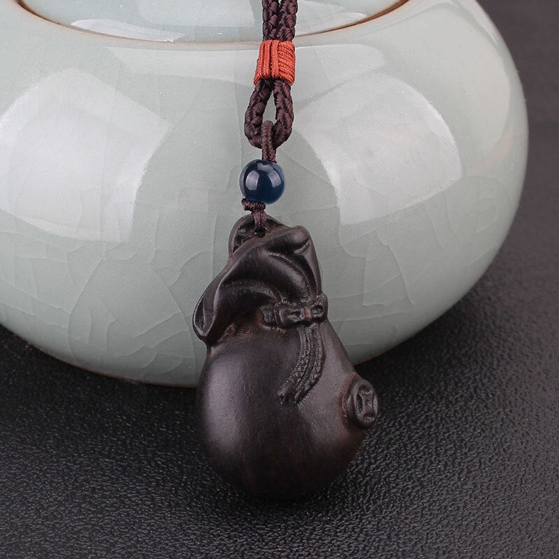 ebony Peace black sandalwood  exotic Designs ethnic Nepal pendants jewelry Buddha vintage necklace accessories women