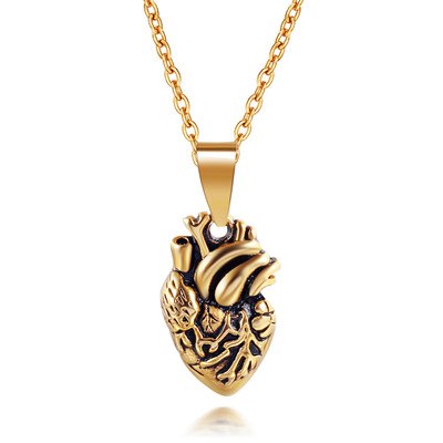316L Stainless Steel human heart Pendant fine jewelry punk Pendant Necklace for lovers