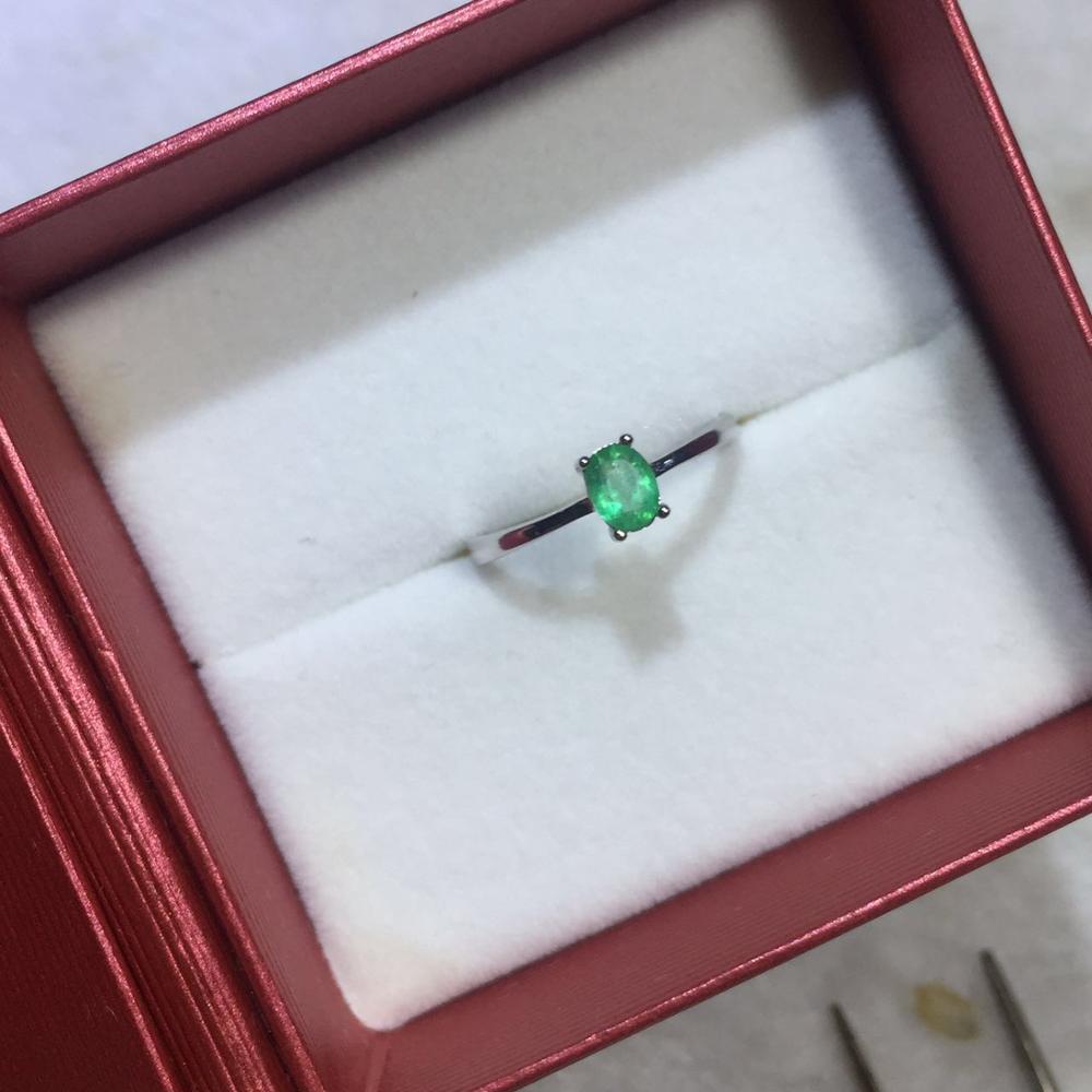 emerald ring simple design solid 925 silver emerald ring 4mm*5mm natural emerald jewelry romantic valentine d gift