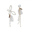 exaggeration set dangle butterfly earrings female Korean temperament asymmetrical pearl set long tassel earrings for women
