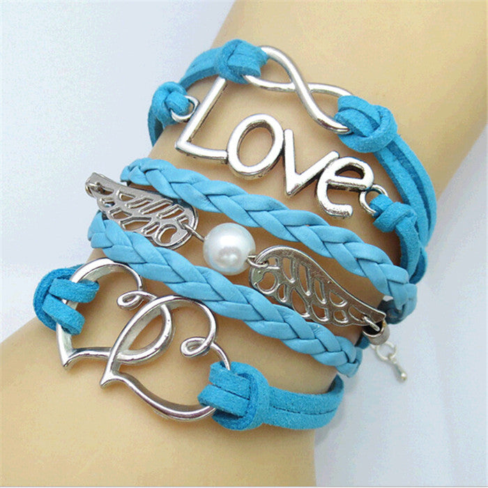 factory price  s Vintage Owl Braided Bracelets Stylish Charm Bracelet & Bangle 10 designs