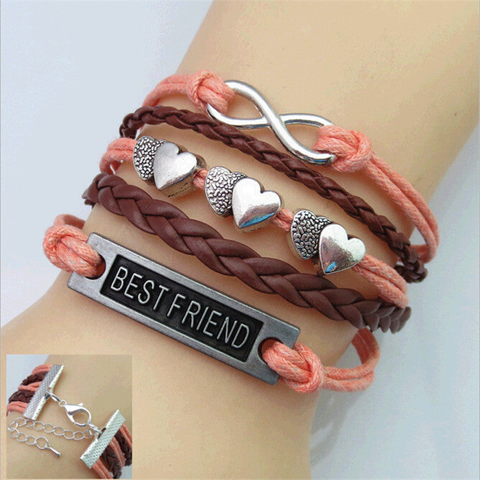 factory price  s Vintage Owl Braided Bracelets Stylish Charm Bracelet & Bangle 10 designs