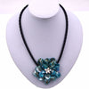 fahsion pendant necklace turquoises mop shell flower necklace