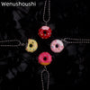 candy color stainless steel beads chain Donut pendant necklaces for women cute trendy sweet foods bijoux femme gifts