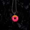 candy color stainless steel beads chain Donut pendant necklaces for women cute trendy sweet foods bijoux femme gifts