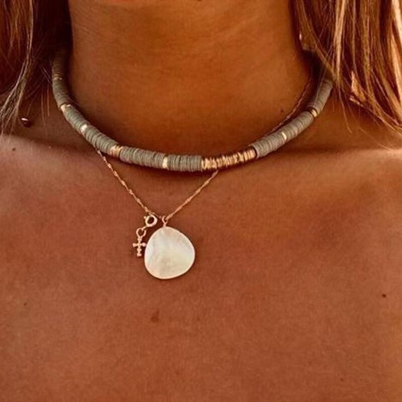 handmade Silicone choker necklace boho 2021 color matching boho clothes accessories for women charm jewelry gifts