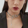 heart tassel rough chain choker necklaces for women hip hop punk zircon clavicle chain statement necklace jewelry