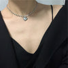 heart tassel rough chain choker necklaces for women hip hop punk zircon clavicle chain statement necklace jewelry