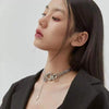 heart tassel rough chain choker necklaces for women hip hop punk zircon clavicle chain statement necklace jewelry