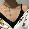 heart tassel rough chain choker necklaces for women hip hop punk zircon clavicle chain statement necklace jewelry