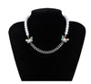 hip hop pearl butterfly cuban chain choker necklace for women men punk stainless steel chain aesthetic choker collar