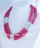 red coral double strands jewelry necklace 21"