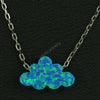 simple 7.3*12mm white Opal Cloud Necklace stelring sliver Jewelry Gifts For Girl women