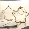 star shape transparent women shoulder bags designer metal handbags  chains crossbody bag clear pvc small purses