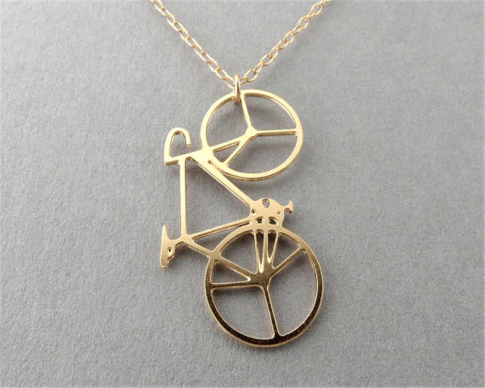 tiny bicycle Pendant choker charm statement Necklace for women girls christmas gift jewelry Kids boys necklace gold