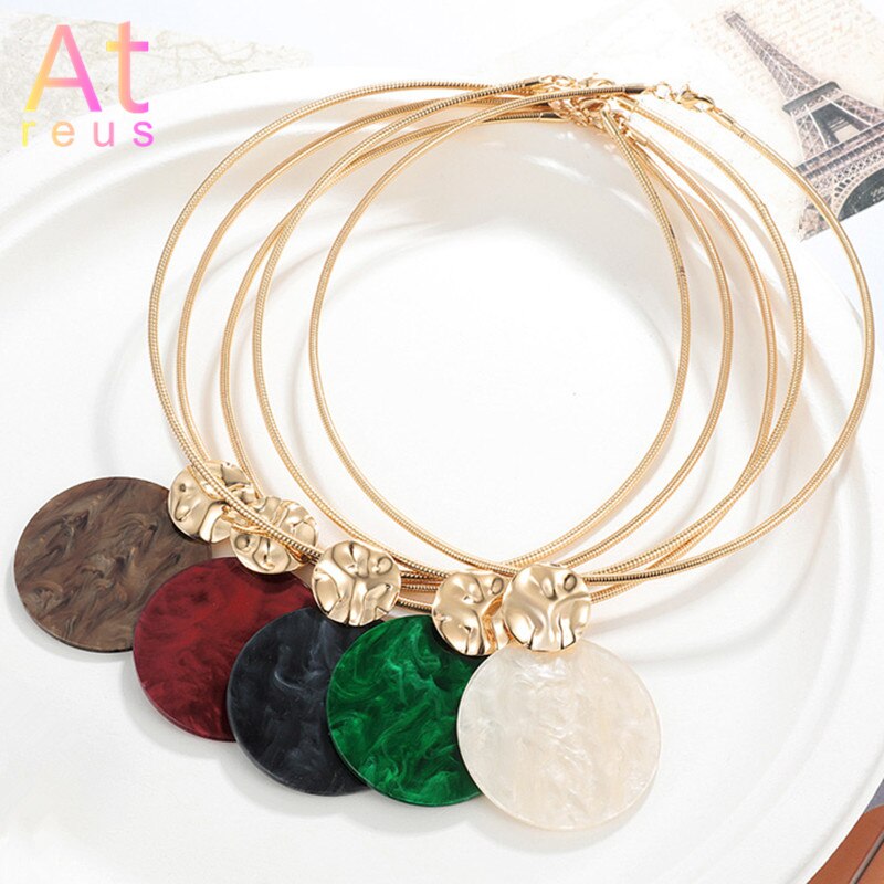 torques statement necklace & pendants acetic acid big round collar choker necklace for women Jewelry