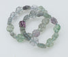 fluorite carved flower 14mm green multicolor bracelet 7.5inch   beads FPPJ