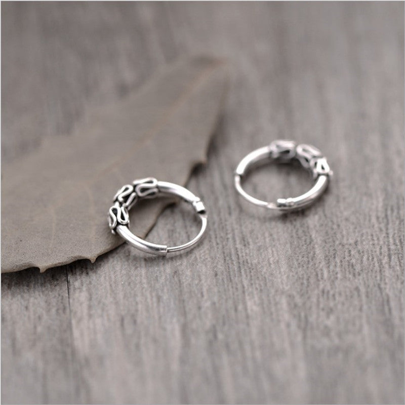 Brand Thai silver Stud earrings 100% pure 925 Sterling Silver earring for women Silver Jewelry FJ-E048