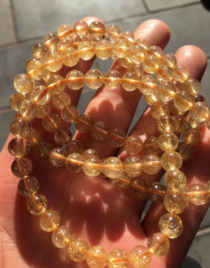 Wholesale prices 100% Natural 108 Titanium Crystal Beads Bracelet 5-5.5mm