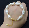 frershwater pearl reborn keshi white 15-20mm bracelet 8inch   beads nature gemstone