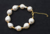 frershwater pearl reborn keshi white drop baroque 14-18mm bracelet 8inch   beads nature gemstone
