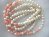 pearl 6-7mm round and pink coral bracelet 7.5inch   beads nature gemstone
