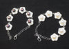 pearl and shell white/black flower bracelet 7.5inch   beads nature
