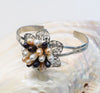pearl flower rice multicolor bracelet 7.5inch   beads nature