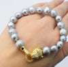 pearl gr baroque 9-13mm bracelet leopard hook 8inch   beads nature