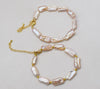 pearl pink biwa 10-18mm bracelet 7.5inch   beads nature FPPJ