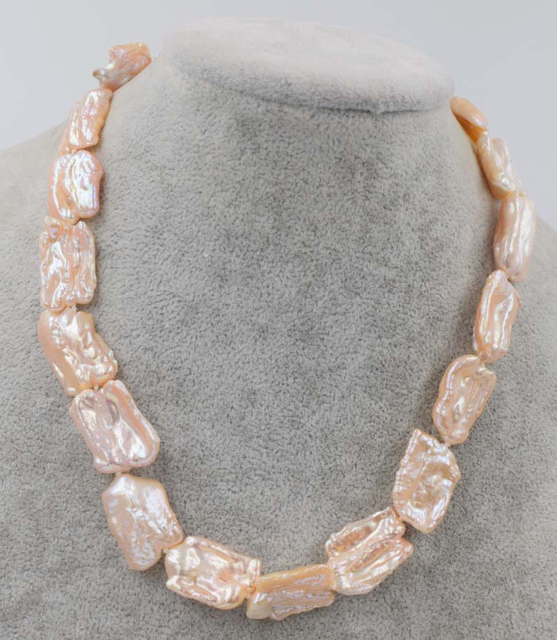 pearl pink/purple biwa baroque reborn keshi necklace 17inch   beads nature