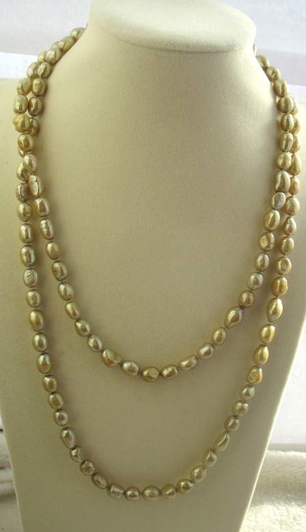 pearl red green multicolor baroque 7-9mm necklace 42inch   beads nature