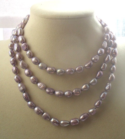 pearl red green multicolor baroque 7-9mm necklace 42inch   beads nature