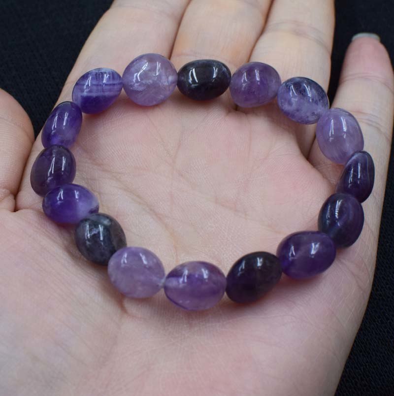 pearl white and amethyst baroque 7-12mm bracelet 8inch   beads nature