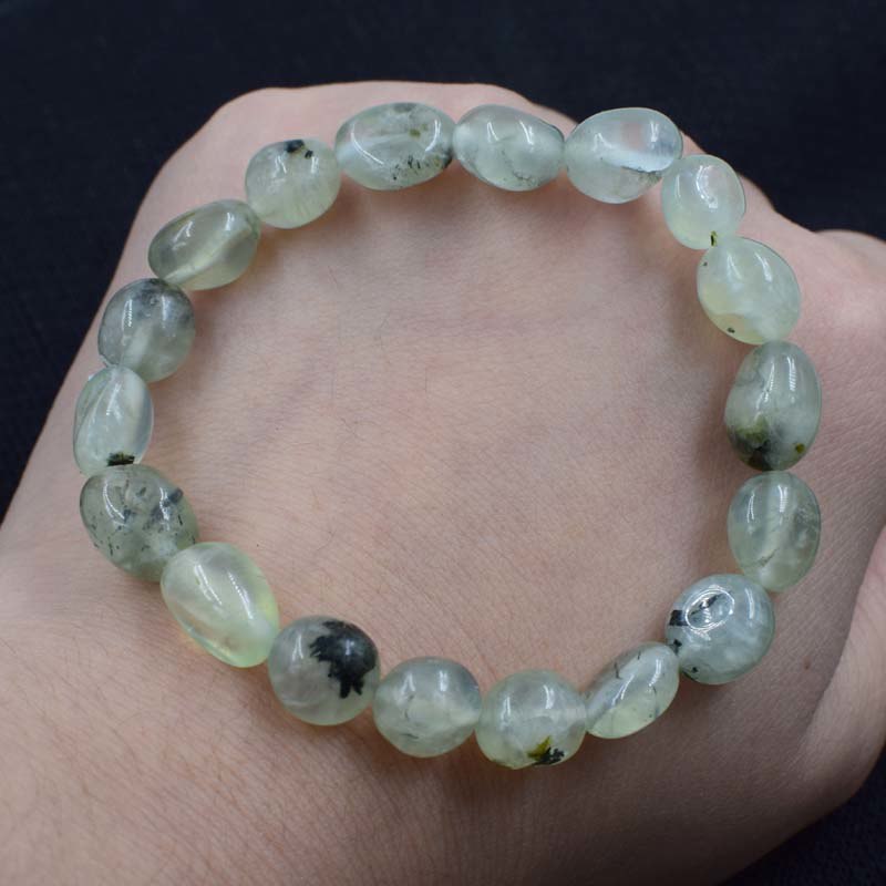 pearl white and prehnite baroque 7-12mm bracelet 8inch   beads nature