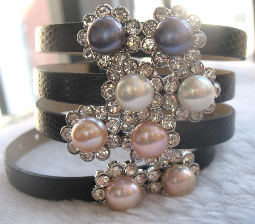 pearl white pink purple black coin 7-9mm bracelet 7.5inch   beads nature