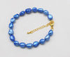 frrshwater pearl blue baroque 7-9mm bracelet 7.5inch   beads nature freeshipping gift