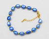 frrshwater pearl blue baroque 7-9mm bracelet 7.5inch   beads nature freeshipping gift