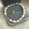 frrshwater pearl white baroque 7-9mm bracelet 7.5inch   beads nature freeshipping gift