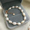 frrshwater pearl white baroque 7-9mm bracelet 7.5inch   beads nature freeshipping gift