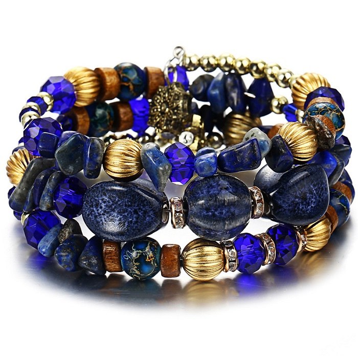 Bohemian Beads Crystal Charms Bracelets For Women Ethnic Tibet Nature Stone Bracelets Bangles Men Wedding Gifts
