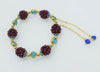 garnet round red and purple jade/ amazonite/pink quqrtz/ yellow jade bracelet 7.5inch   beads nature handcraft