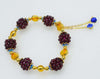 garnet round red and purple jade/ amazonite/pink quqrtz/ yellow jade bracelet 7.5inch   beads nature handcraft